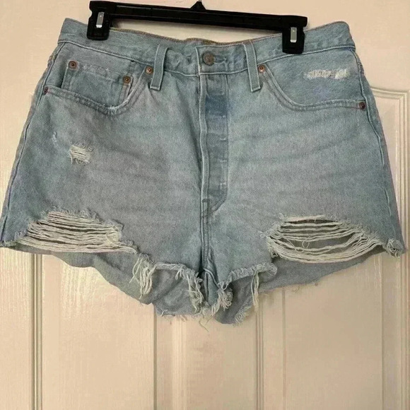 Levi's Pants - Levi's Women's 501 High Rise Denim Jean Shorts Regular Fit Light Wash